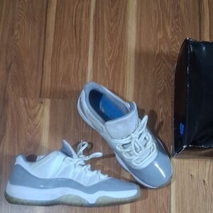 Air Jordan Retro 11 Low White and Gray Sneakers